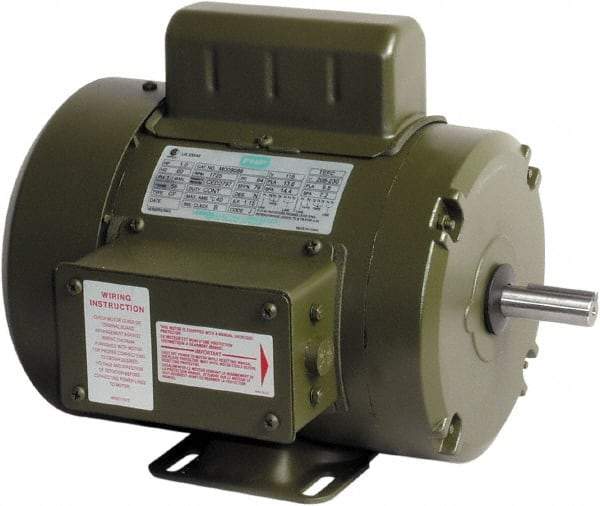 Leeson - 1 Max hp, 1,800 Max RPM, Capacitor Start Electric AC DC Motor - 115-208/230 V Input, Single Phase, 56 Frame, Rigid Base Mount, TEFC Enclosure - Americas Industrial Supply