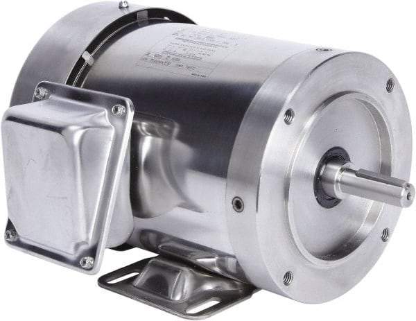 Leeson - 1-1/2 Max hp, 1,800 Max RPM, Premium Efficient Electric AC DC Motor - 230/460 V Input, Three Phase, 56HC Frame, C-Face with Base Mount, TEFC Enclosure - Americas Industrial Supply