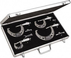 Starrett - Mechanical Outside Micrometer Sets Minimum Measurement (Inch): 0 Maximum Measurement (Inch): 4 - Americas Industrial Supply