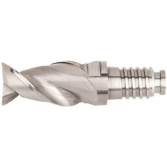 Kennametal - 16mm Mill Diam, 24mm LOC, 56mm OAL, 2 Flute Square End Mill Head - Duo-Lock 16 Connection, Solid Carbide, Uncoated, Right Hand Flute, Spiral Flute, Centercutting, 45° Helix, Series ABDF - Americas Industrial Supply