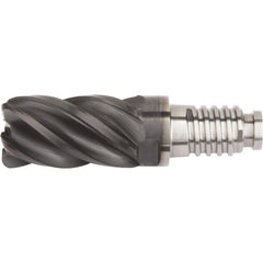 Kennametal - 10mm Diam, 15mm LOC, 5 Flute, 1mm Corner Radius End Mill Head - Solid Carbide, AlTiN Finish, Duo-Lock 10 Connection, Spiral Flute, 37 & 39° Helix - Americas Industrial Supply