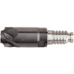 Kennametal - 1/2" Diam, 3/4" LOC, 5 Flute, 0.762mm Corner Radius End Mill Head - Solid Carbide, AlTiN Finish, Duo-Lock 10 Connection, Spiral Flute, 0° Helix - Americas Industrial Supply