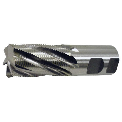 ‎1-1/4″ × 1-1/4″ × 2″ × 4-1/2″ RHS / RHC HSS-CO 8% (M42) 6-Flute Center-Cutting Fine Profile Roughing End Mill - TiCN - Exact Industrial Supply