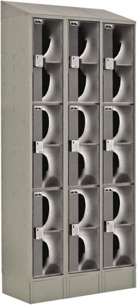 LockUp - 9 Door, 3 Tier, Electronic Access Lockers - Americas Industrial Supply