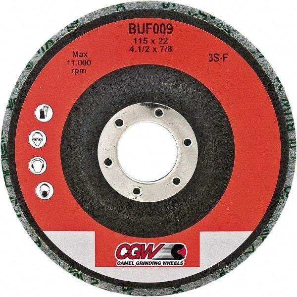 Camel Grinding Wheels - 4-1/2" Fine Grade Silicon Carbide Deburring Disc - 5/8-11 Threaded Center Hole, Arbor Connection, Gray, 11,000 Max RPM - Americas Industrial Supply