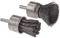 Camel Grinding Wheels - 3/4" Brush Diam, Crimped, End Brush - 1/4" Diam Shank, 1/4" Pilot Diam - Americas Industrial Supply