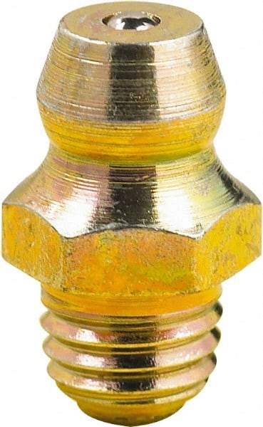 lumax - 0° Head Angle, M8x1 Metric Steel Taper Thread Grease Fitting - Zinc Plated Finish - Americas Industrial Supply