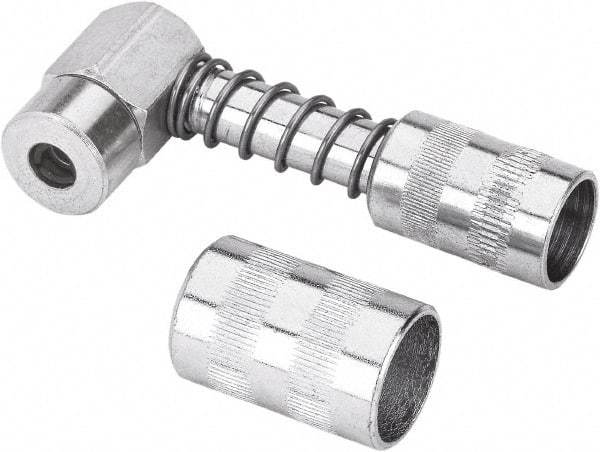 lumax - 4,500 Operating psi, Steel 90° Angle Adapter Grease Gun Coupler - Americas Industrial Supply