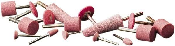 Camel Grinding Wheels - 7/8" Head Diam x 2-3/4" Thickness, A3, Tree End, Aluminum Oxide Mounted Point - Pink, Medium Grade - Americas Industrial Supply