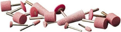 Camel Grinding Wheels - 7/8" Head Diam x 2-3/4" Thickness, A3, Tree End, Aluminum Oxide Mounted Point - Pink, Medium Grade - Americas Industrial Supply