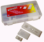 Wedgies Shim Assortment - Mix of flex and ridgid / 16 mini; 6 large; 15 standard - Polypropylene & Vinyl - Americas Industrial Supply