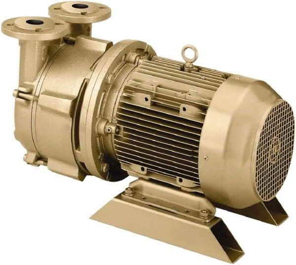 DEKKER Vacuum Technologies - 28.5 Hg Max, 3/8" FNPT Inlet & Discharge, Single Stage Liquid Ring Vaccum Pump - 6 CFM, 0.75 hp, Bronze Housing, Bronze Impeller, 3,500 RPM, 230/460 Volts - Americas Industrial Supply