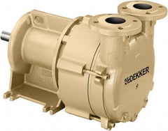 DEKKER Vacuum Technologies - 29 Hg Max, 1" FNPT Inlet & Discharge, Single Stage Liquid Ring Vaccum Pump - 20 CFM, 1.5 hp, Cast Iron Housing, 316 Stainless Steel Impeller, 3,500 RPM, 230/460 Volts - Americas Industrial Supply