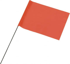 Ability One - 4" High x 5" Wide, Fluorescent Orange PVC Marking Flag - 21" Overall Height - Americas Industrial Supply