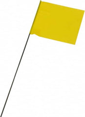 Ability One - 3" High x 3-1/2" Wide, Yellow PVC Marking Flag - 15" Overall Height - Americas Industrial Supply