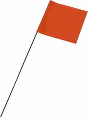 Ability One - 3" High x 3-1/2" Wide, Orange PVC Marking Flag - 21" Overall Height - Americas Industrial Supply