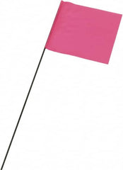 Ability One - 3" High x 3-1/2" Wide, Pink Glow PVC Marking Flag - 21" Overall Height - Americas Industrial Supply