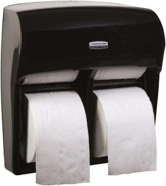 Kimberly-Clark Professional - Standard Four Roll Plastic Toilet Tissue Dispenser - 12-5/16" Wide x 13-9/16" High x 6-7/8" Deep, Black - Americas Industrial Supply
