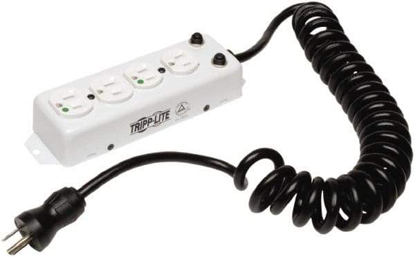 Tripp-Lite - 4 Outlets, 120 VAC15 Amps, 10' Cord, Power Outlet Strip - Keyhole, Tab Mount, 5-15 NEMA Configuration, 8.4" Strip - Americas Industrial Supply
