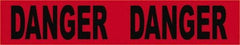 NMC - 200' Long x 3" Wide Roll, Vinyl, Black & Red Barricade Tape - Message: Danger - Americas Industrial Supply