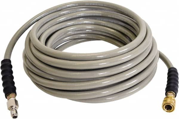 Simpson - 4,500 Max psi Fixed Pressure Washer Hose - 50' Long, Polyurethane, NPT, Female & Male - Americas Industrial Supply