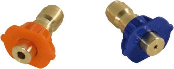 Simpson - 5,000 psi Fixed, Metal, Second Story Pressure Washer Nozzle - 0.156" Orificie Diam, 1/4" Thread, Male, Orange & Blue - Americas Industrial Supply