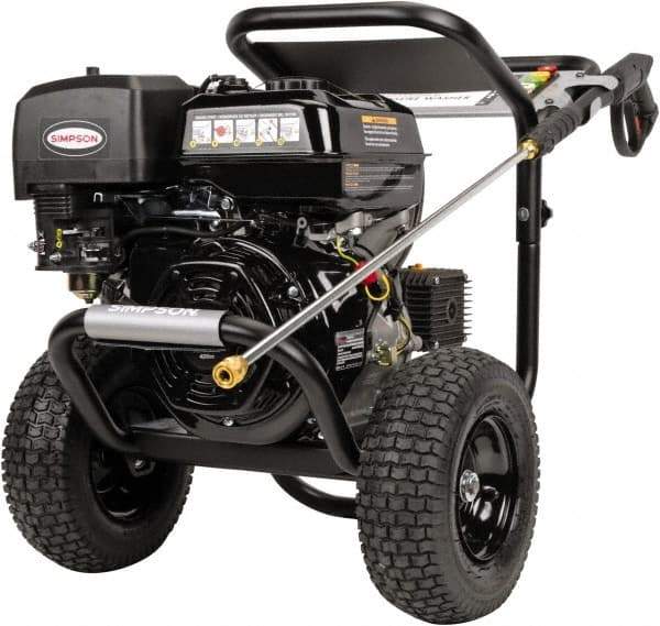 Simpson - Gas, 13 hp, 4,400 psi, 4 GPM, Cold Water Pressure Washer - AAA Triplex, 50' x 3/8" Hose - Americas Industrial Supply