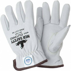 MCR Safety - Size L, ANSI Cut Lvl A4, Puncture Lvl 3, Goatskin Leather Cut Resistant Gloves - Americas Industrial Supply
