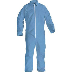 KleenGuard - Size 6XL FR Disposable General Purpose Coveralls - Blue, Zipper Closure, Open Cuffs, Open Ankles, Serged Seams - Americas Industrial Supply