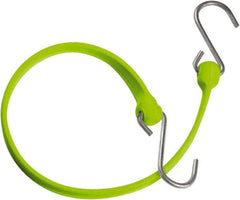 The Better Bungee - Heavy Duty Bungee Strap with Triangulated Galvanized S Hook - 36" OAL, Safety Green - Americas Industrial Supply