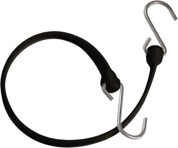 The Better Bungee - Heavy Duty Bungee Strap with Triangulated Galvanized S Hook - 12" OAL, Black - Americas Industrial Supply