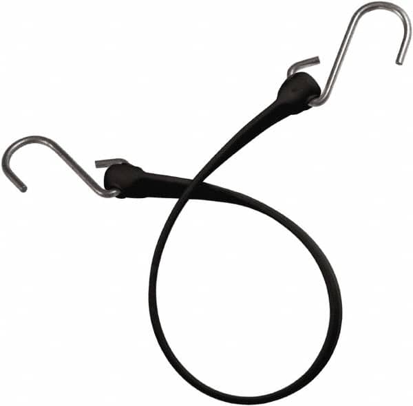 The Better Bungee - Heavy Duty Bungee Strap with Triangulated Stainless S Hook - 36" OAL, Black - Americas Industrial Supply