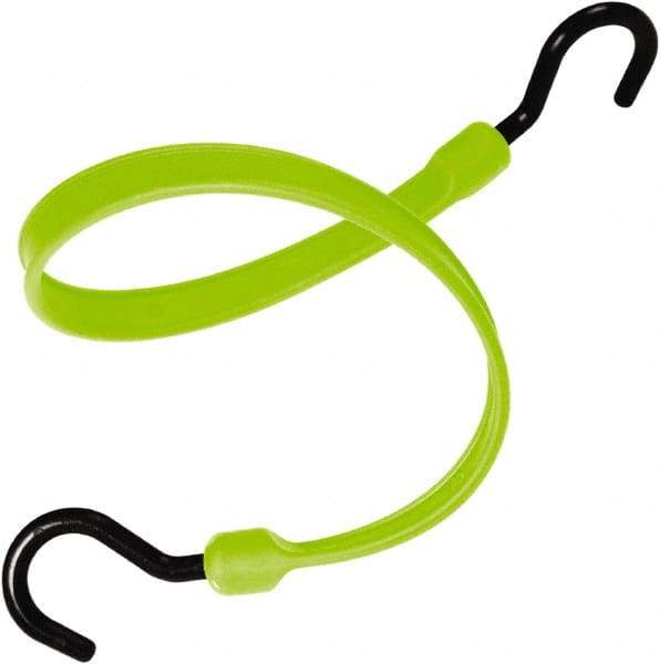The Better Bungee - Heavy Duty Bungee Strap with Overmolded Nylon Hook End - 36" OAL, Safety Green - Americas Industrial Supply