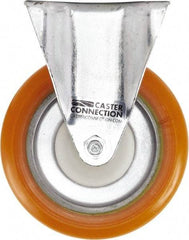 Caster Connection - 5" Diam x 1-1/4" Wide x 6-1/4" OAH Top Plate Mount Rigid Caster - Polyurethane, 450 Lb Capacity, Sealed Precision Ball Bearing, 2-3/8 x 3-5/8" Plate - Americas Industrial Supply