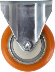 Caster Connection - 4" Diam x 1-1/4" Wide x 5-1/8" OAH Top Plate Mount Rigid Caster - Polyurethane, 400 Lb Capacity, Sealed Precision Ball Bearing, 2-3/8 x 3-5/8" Plate - Americas Industrial Supply