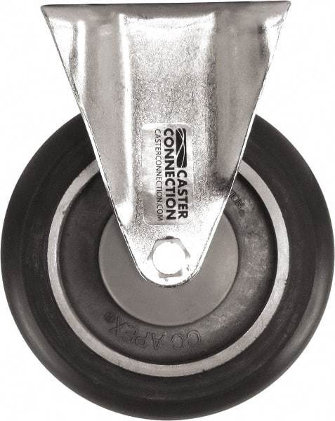 Caster Connection - 5" Diam x 1-1/4" Wide x 6-1/4" OAH Top Plate Mount Rigid Caster - Polyurethane, 450 Lb Capacity, Sealed Precision Ball Bearing, 2-3/8 x 3-5/8" Plate - Americas Industrial Supply