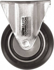 Caster Connection - 4" Diam x 1-1/4" Wide x 5-1/8" OAH Top Plate Mount Rigid Caster - Polyurethane, 400 Lb Capacity, Sealed Precision Ball Bearing, 2-3/8 x 3-5/8" Plate - Americas Industrial Supply