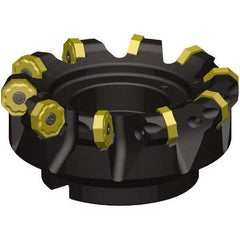 Kennametal - 2" Cut Diam, 3/4" Arbor Hole, 5.5mm Max Depth of Cut, 46.5° Indexable Chamfer & Angle Face Mill - 4 Inserts, ON.X080608.. Insert, Right Hand Cut, 4 Flutes, Series MILL 16 - Americas Industrial Supply