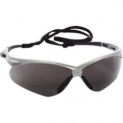 Jackson Safety - Smoke Lenses, Framed Safety Glasses - Anti-Fog, Scratch Resistant, Silver Nylon Frame, Size Universal, Wrap Around - Americas Industrial Supply