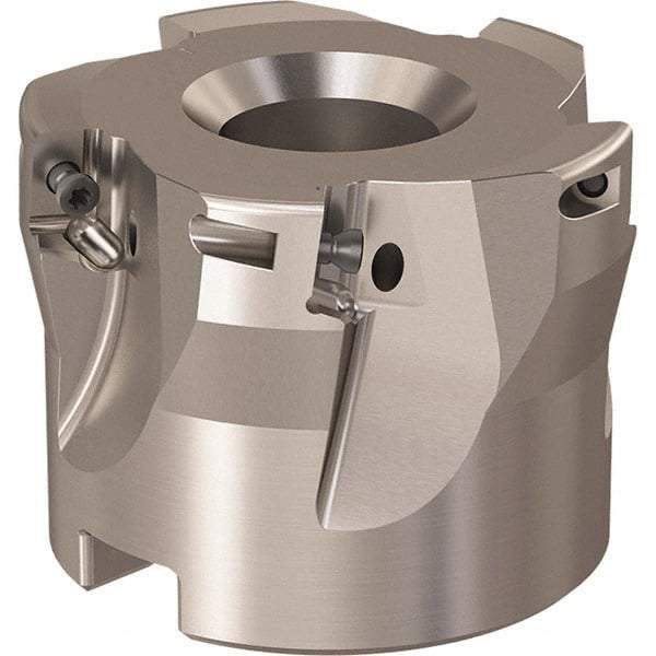 Seco - 5 Inserts, 52mm Cut Diam, 22mm Arbor Diam, 9mm Max Depth of Cut, Indexable Square-Shoulder Face Mill - 90° Lead Angle, 40mm High, XO.X 10T3.. Insert Compatibility, Through Coolant, Series R220.69 - Americas Industrial Supply