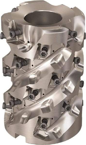 Seco - 28 Inserts, 63.4mm Cut Diam, 1" Arbor Diam, 81mm Max Depth of Cut, Indexable Square-Shoulder Face Mill - 90° Lead Angle, 93mm High, LOEX-12 Insert Compatibility, Through Coolant, Series R220.94 - Americas Industrial Supply