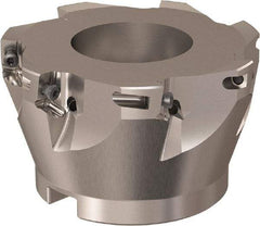 Seco - 7 Inserts, 84mm Cut Diam, 27mm Arbor Diam, 11mm Max Depth of Cut, Indexable Square-Shoulder Face Mill - 90° Lead Angle, 50mm High, XO.X 12.. Insert Compatibility, Through Coolant, Series R220.69 - Americas Industrial Supply