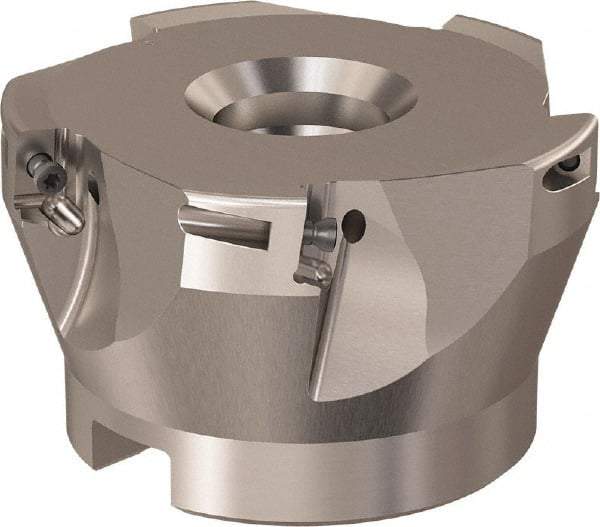 Seco - 5 Inserts, 66mm Cut Diam, 27mm Arbor Diam, 9mm Max Depth of Cut, Indexable Square-Shoulder Face Mill - 90° Lead Angle, 40mm High, XO.X 10T3.. Insert Compatibility, Through Coolant, Series R220.69 - Americas Industrial Supply
