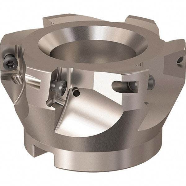 Seco - 6 Inserts, 84mm Cut Diam, 27mm Arbor Diam, 17mm Max Depth of Cut, Indexable Square-Shoulder Face Mill - 90° Lead Angle, 50mm High, XO.X 18.. Insert Compatibility, Through Coolant, Series R220.69 - Americas Industrial Supply