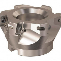 Seco - 6 Inserts, 84mm Cut Diam, 27mm Arbor Diam, 17mm Max Depth of Cut, Indexable Square-Shoulder Face Mill - 90° Lead Angle, 50mm High, XO.X 18.. Insert Compatibility, Through Coolant, Series R220.69 - Americas Industrial Supply