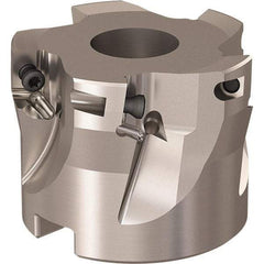 Seco - 5 Inserts, 52mm Cut Diam, 22mm Arbor Diam, 11mm Max Depth of Cut, Indexable Square-Shoulder Face Mill - 90° Lead Angle, 40mm High, XO.X 12.. Insert Compatibility, Through Coolant, Series R220.69 - Americas Industrial Supply