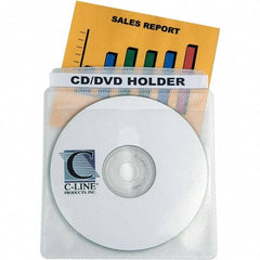 C-LINE - 50 Piece Clear/White CD/DVD Envelope - 5-3/4" High x 5.38" Wide - Americas Industrial Supply