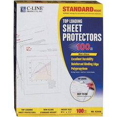 C-LINE - 100 Piece Clear Sheet Protectors-Ring Binder - 11" High x 8-1/2" Wide - Americas Industrial Supply