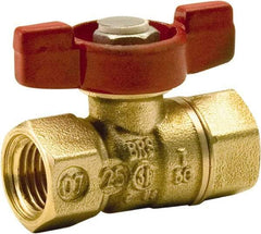 Legend Valve - 1/8" Pipe, Standard Port, Brass Standard Ball Valve - 2 Piece, FNPT x FNPT Ends, Tee Handle, 400 WOG, 125 WSP - Americas Industrial Supply