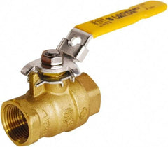 Legend Valve - 3/4" Pipe, Full Port, Brass Full Port Ball Valve - 2 Piece, FNPT x FNPT Ends, Locking Lever Handle, 600 WOG, 150 WSP - Americas Industrial Supply